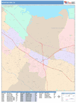 Mountain View Wall Map Color Cast Style